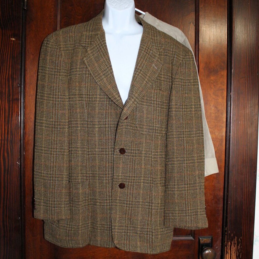 Caravan Travelite by Freedberg Glen Plaid Sport Coat Blazer, Large